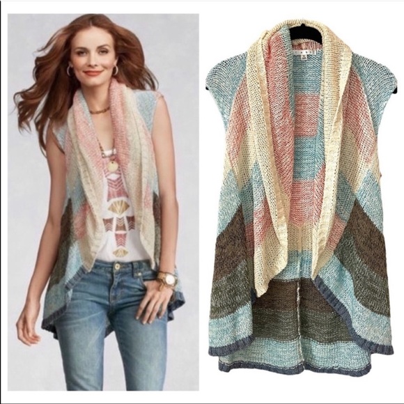 CAbi Sherbet Line Up Circle Cardigan/Vest/Shrug/Sweater Style 216 XS/Sma… - Picture 2 of 12